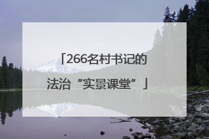 266名村书记的法治“实景课堂”