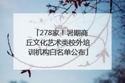 278家！暑期商丘文化艺术类校外培训机构白名单公布