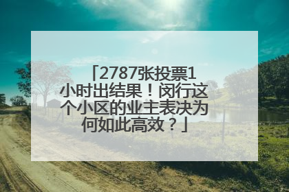 2787张投票1小时出结果！闵行这个小区的业主表决为何如此高效？