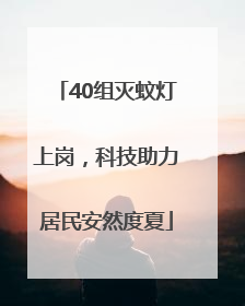 40组灭蚊灯上岗，科技助力居民安然度夏