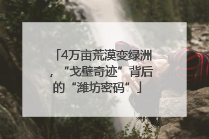 4万亩荒漠变绿洲，“戈壁奇迹”背后的“潍坊密码”