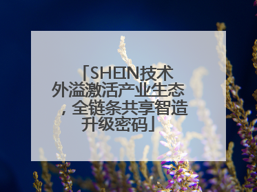 SHEIN技术外溢激活产业生态，全链条共享智造升级密码
